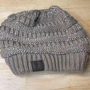 CC sequin beanie